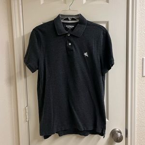 Express grey pique modern fit polo collar shirt y2k